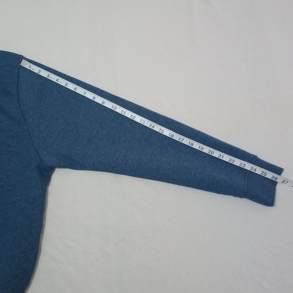 Orvis Men's Large Blue Pullover Long Sleeve Zip Up With Button Cotton Polyester - Picture 7 of 9